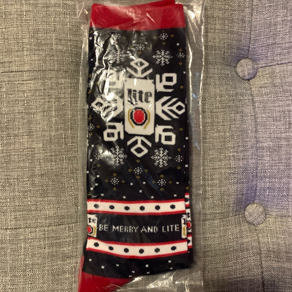 Miller Lite Christmas Socks BRAND NEW!